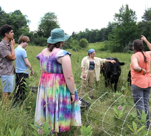 Students on the Sterling Farm